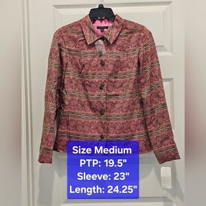 Amber Sun Jeweltone Brocade Jacket, NWT, Size Medium